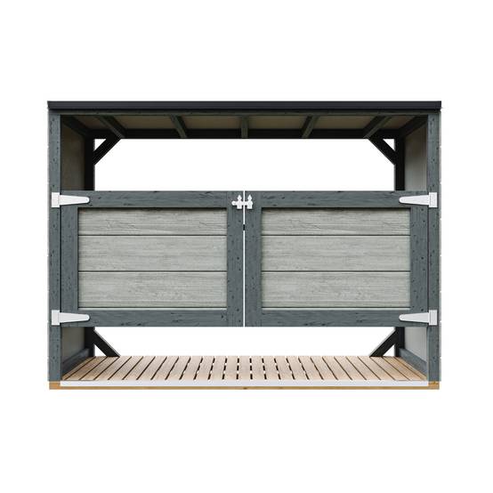 Timbela - Abri de jardin pour poubelles, Cache poubelle extérieur 1,62 m² / 3x240L - Timbela M982A-TUNDRA CAVERN - Image 1