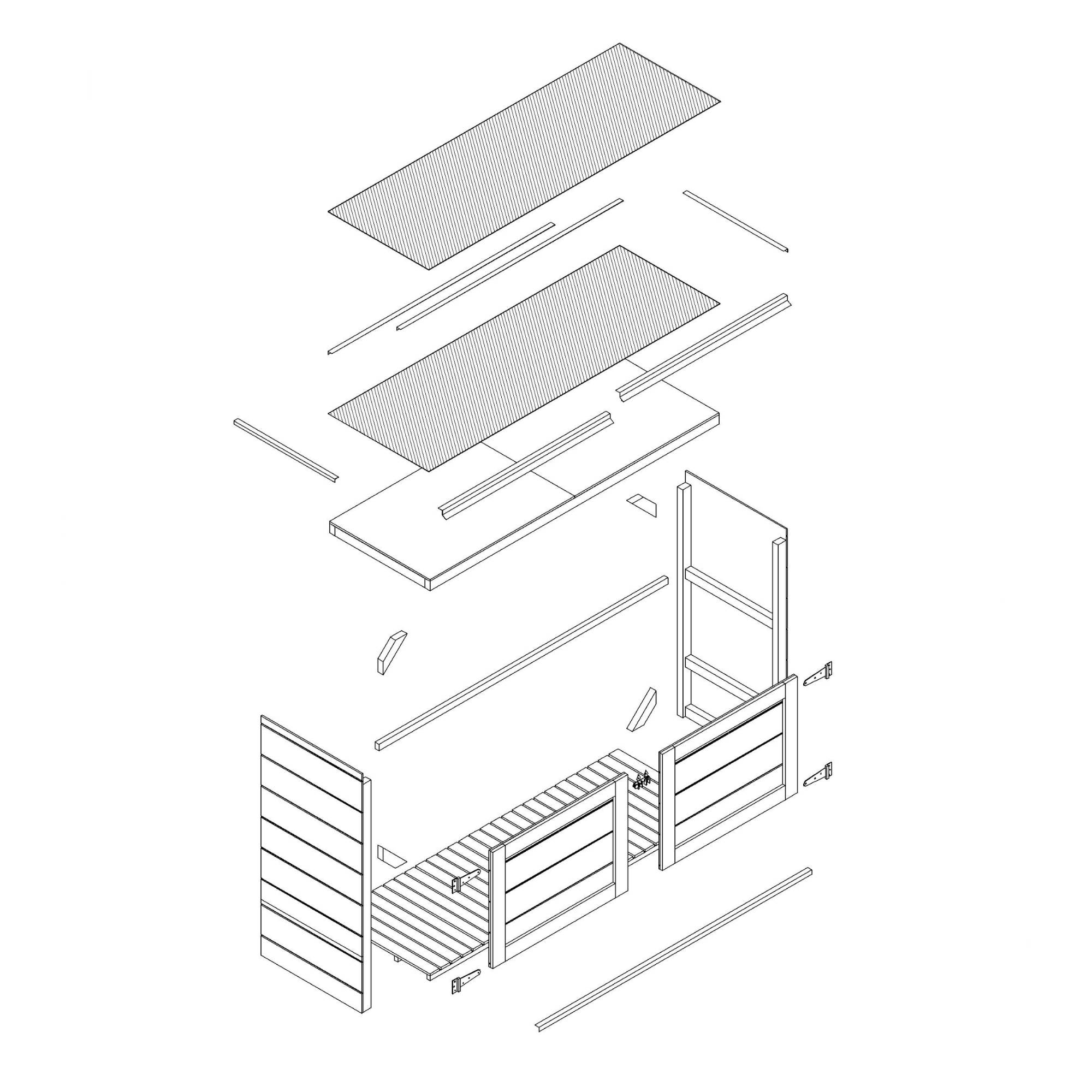 Timbela - Abri de jardin pour poubelles, Cache poubelle extérieur 1,62 m² / 3x240L - Timbela M982A-TUNDRA CAVERN - Image 7