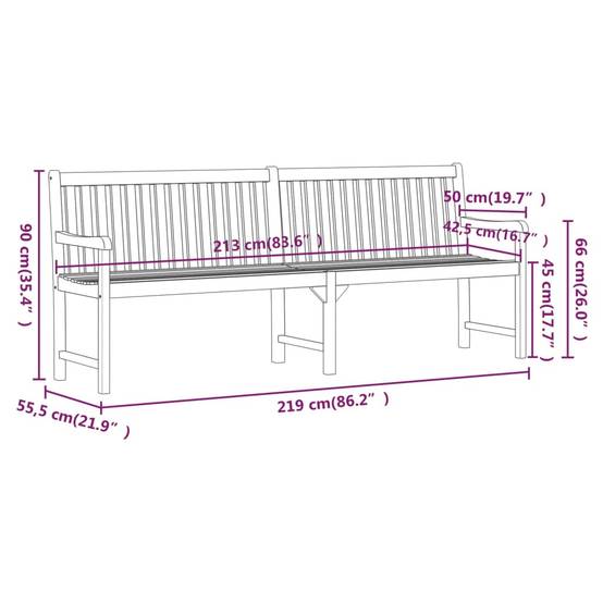 PANGIVO - Banc de jardin bois d'acacia naturel 219 x 55.5 x 90 cm - PANGIVO - Image 7