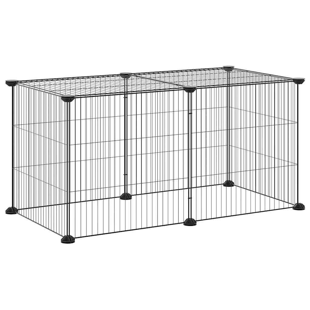 Vidaxl - Cage animaux de compagnie à 8 panneaux Noir 70x35x35 cm Acier vidaXL 3114052 - Imagen 5