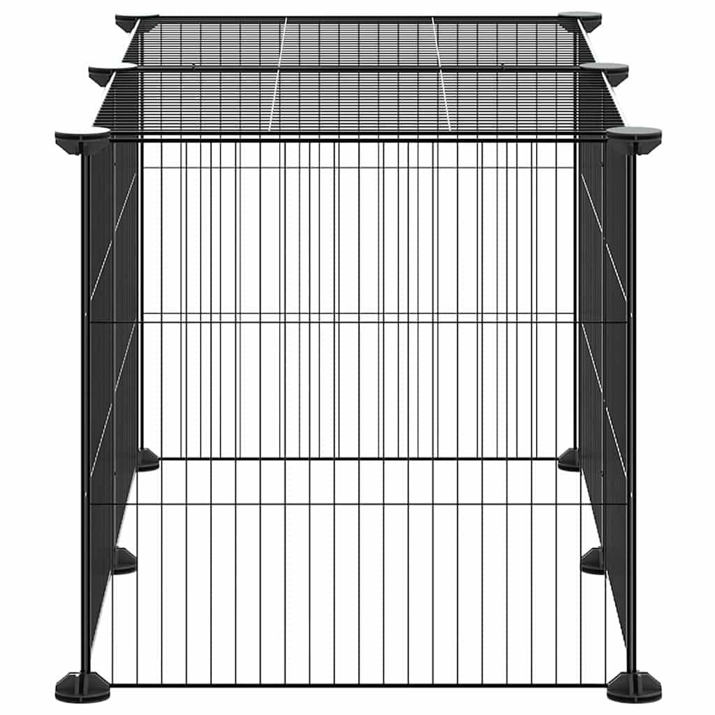 Vidaxl - Cage animaux de compagnie à 8 panneaux Noir 70x35x35 cm Acier vidaXL 3114052 - Imagen 4