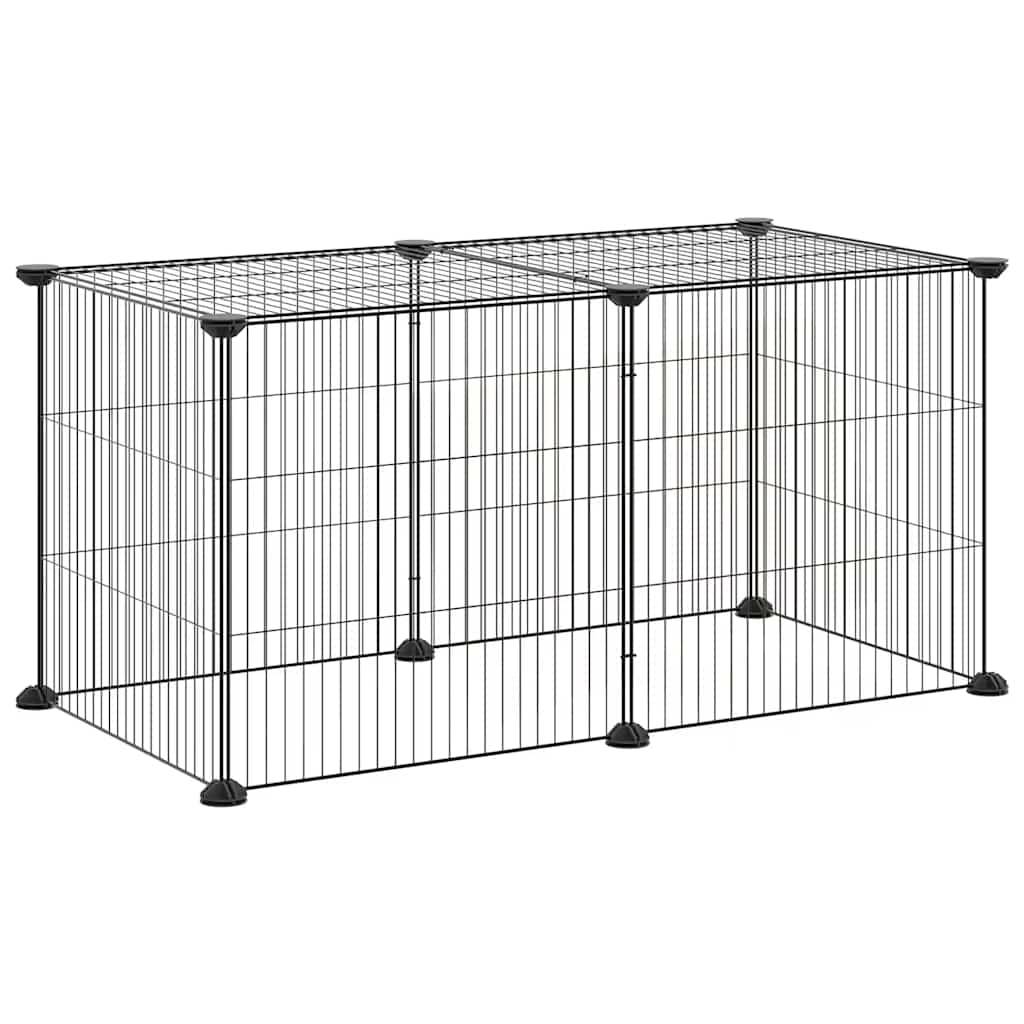 Vidaxl - Cage animaux de compagnie à 8 panneaux Noir 70x35x35 cm Acier vidaXL 3114052 - Imagen 1