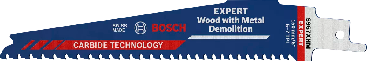 Bosch Professional - 10 Lames de scie sabre Expert Carbure Démolition bois et métal S 967 XHM - 150 mm - BOSCH - 2608900397 - Imagen 1