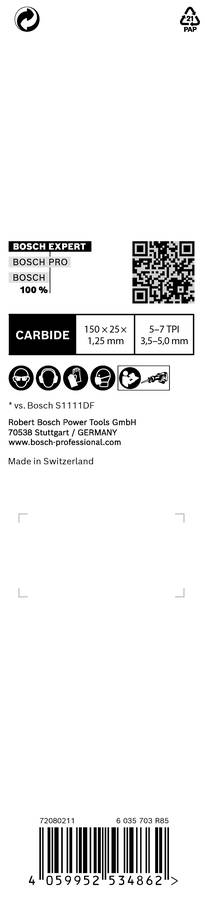 Bosch Professional - 10 Lames de scie sabre Expert Carbure Démolition bois et métal S 967 XHM - 150 mm - BOSCH - 2608900397 - Imagen 8