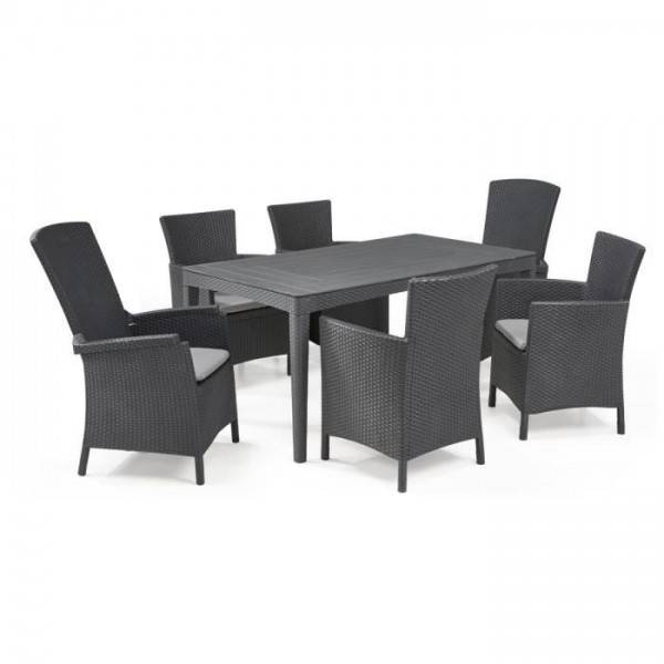 Table de jardin - rectangulaire - gris graphite - en résine - 6 personnes - Girona - Allibert by KETER - Image 2