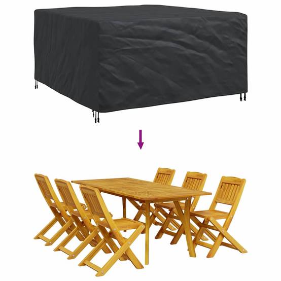 Housse De Protection Meubles De Jardin Rectangulaire Toutes Tailles - Tissu Oxford 210D Gris Anti-UV Imperméable