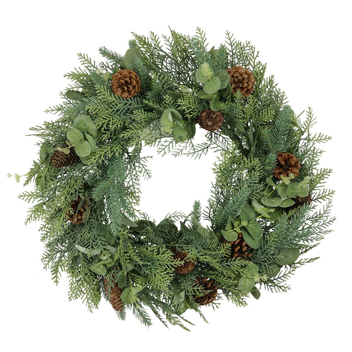 Couronne de Noël artificielle Ø45 cm - style evergreens - Little Grove - Image 1