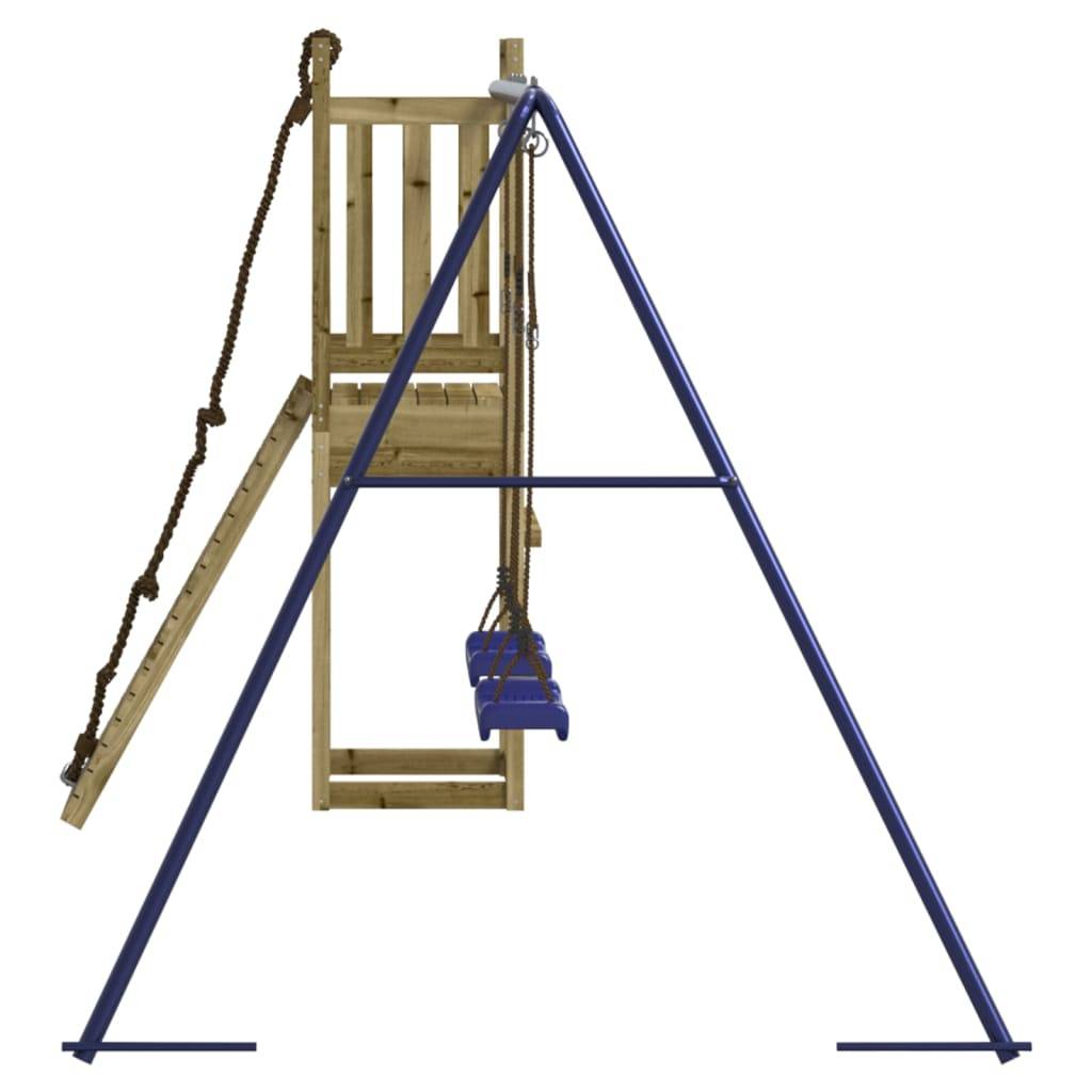 Helloshop26 - Aire de jeux d'extérieur balançoires toboggan portiques robuste jeux jardin 308 x 184 x 169 cm bois de pin imprégné - Imagen 4