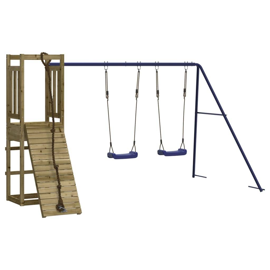 Helloshop26 - Aire de jeux d'extérieur balançoires toboggan portiques robuste jeux jardin 308 x 184 x 169 cm bois de pin imprégné - Imagen 1