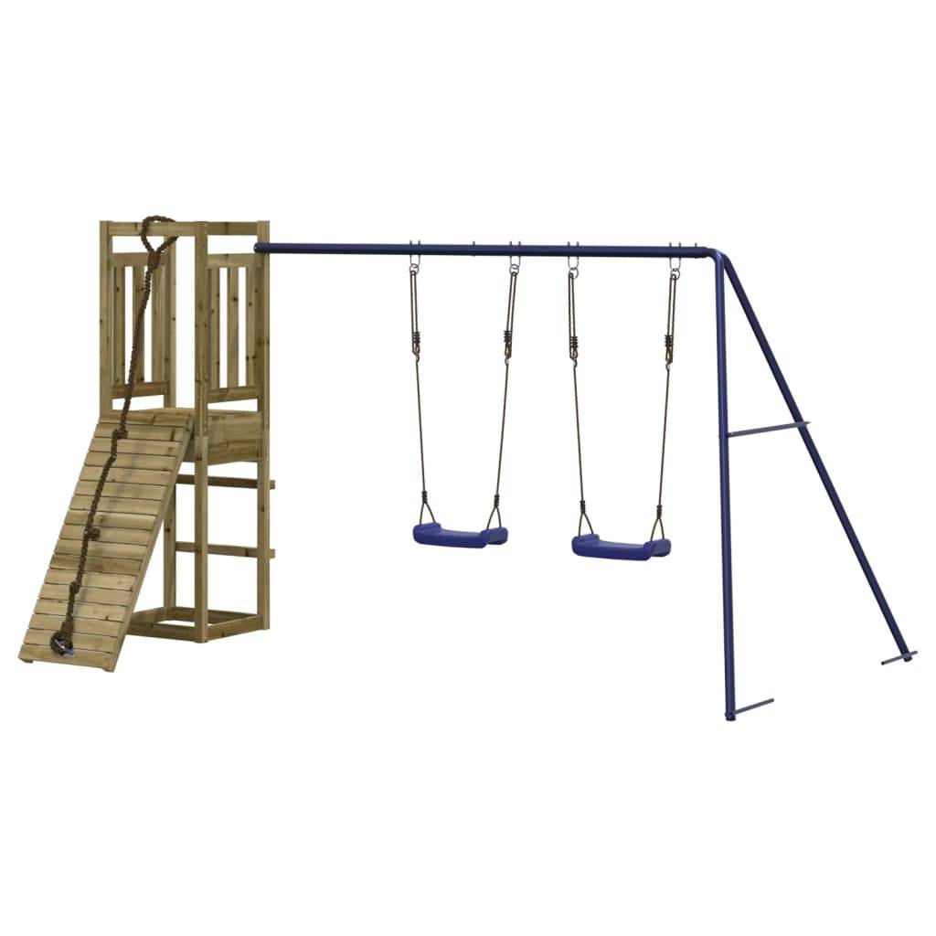 Helloshop26 - Aire de jeux d'extérieur balançoires toboggan portiques robuste jeux jardin 308 x 184 x 169 cm bois de pin imprégné - Imagen 2