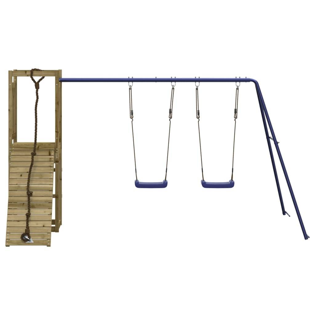 Helloshop26 - Aire de jeux d'extérieur balançoires toboggan portiques robuste jeux jardin 308 x 184 x 169 cm bois de pin imprégné - Imagen 3