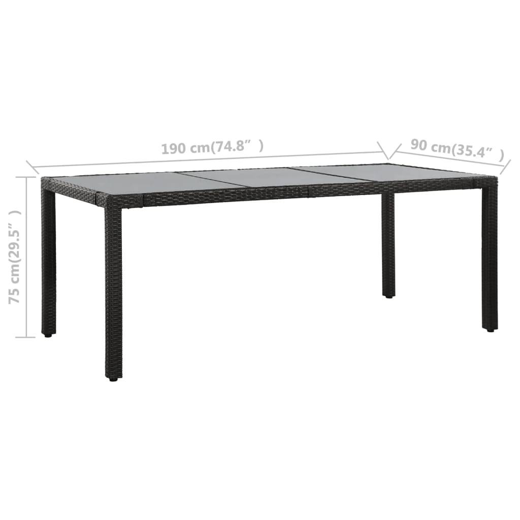 Vidaxl - Ensemble à manger d'extérieur 9 pcs Résine tressée Noir vidaXL 44086 - Imagen 3