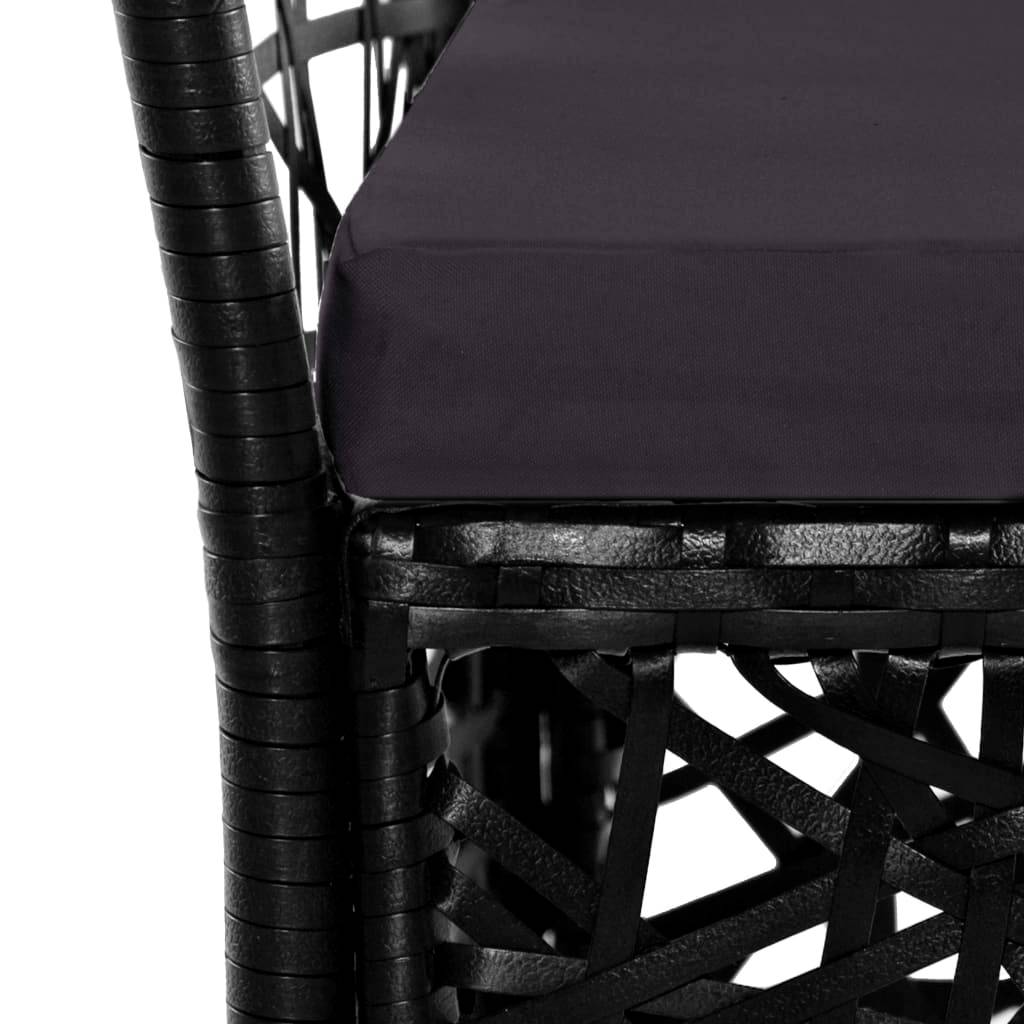 Vidaxl - Ensemble à manger d'extérieur 9 pcs Résine tressée Noir vidaXL 44086 - Imagen 5