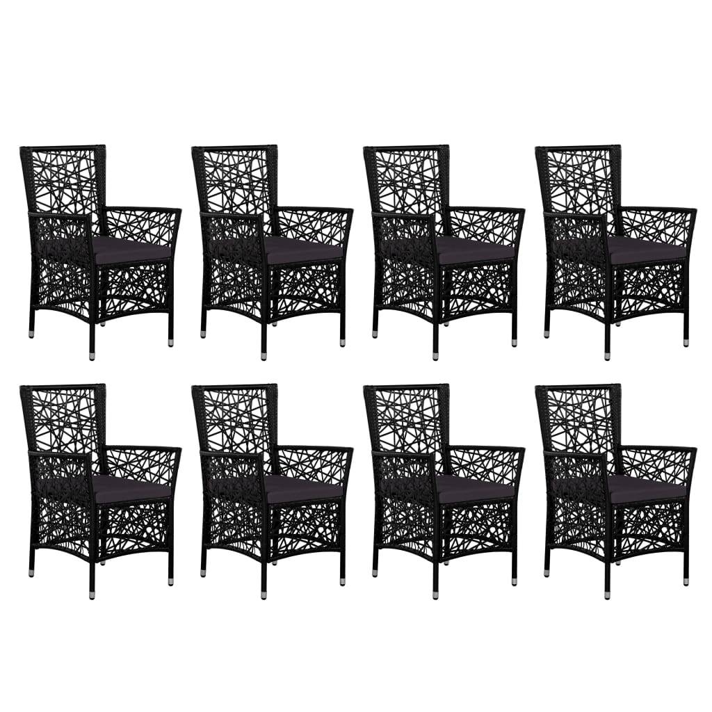 Vidaxl - Ensemble à manger d'extérieur 9 pcs Résine tressée Noir vidaXL 44086 - Imagen 7
