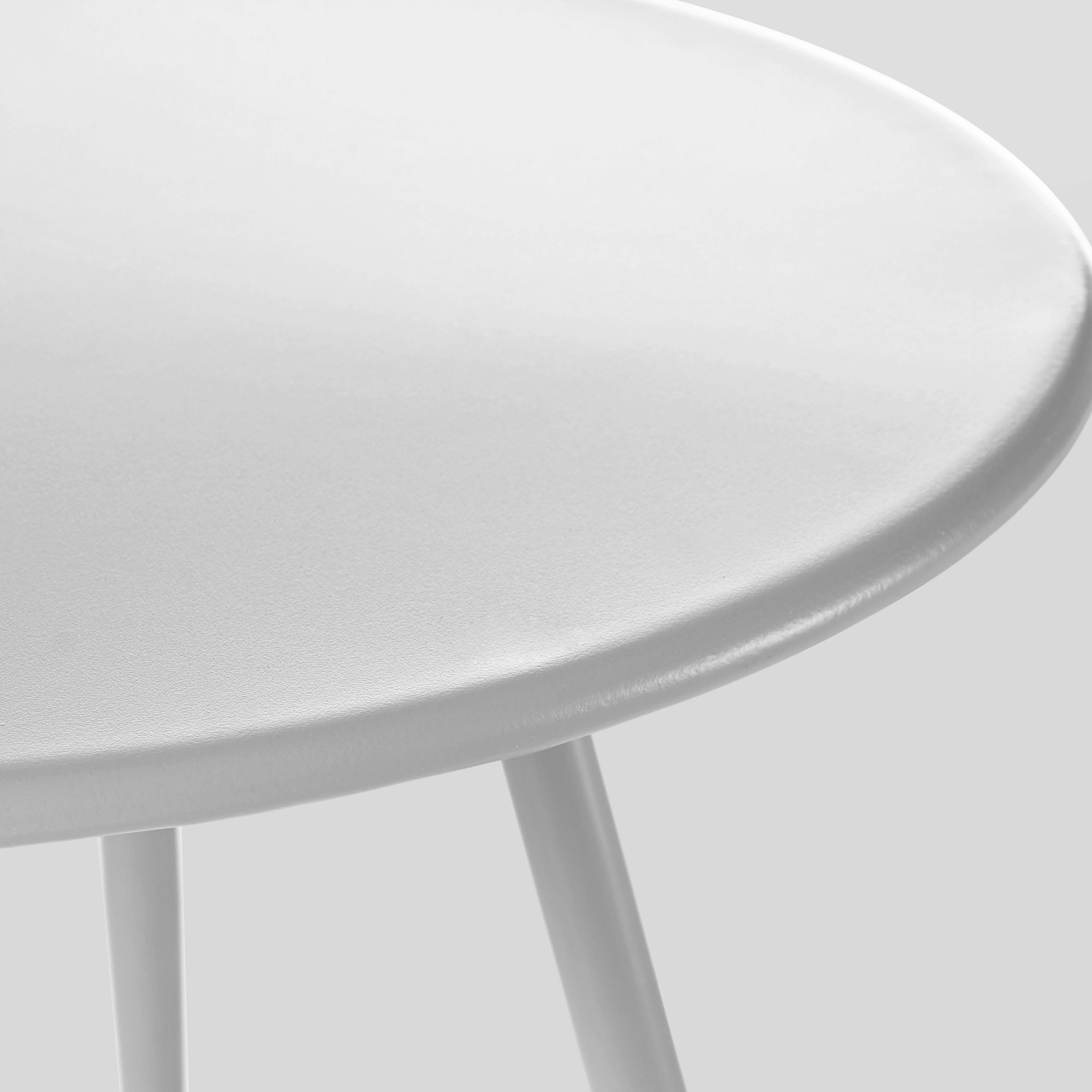 Oviala - Table basse de jardin ronde en métal blanc 40 cm Palavas - Oviala - Imagen 4