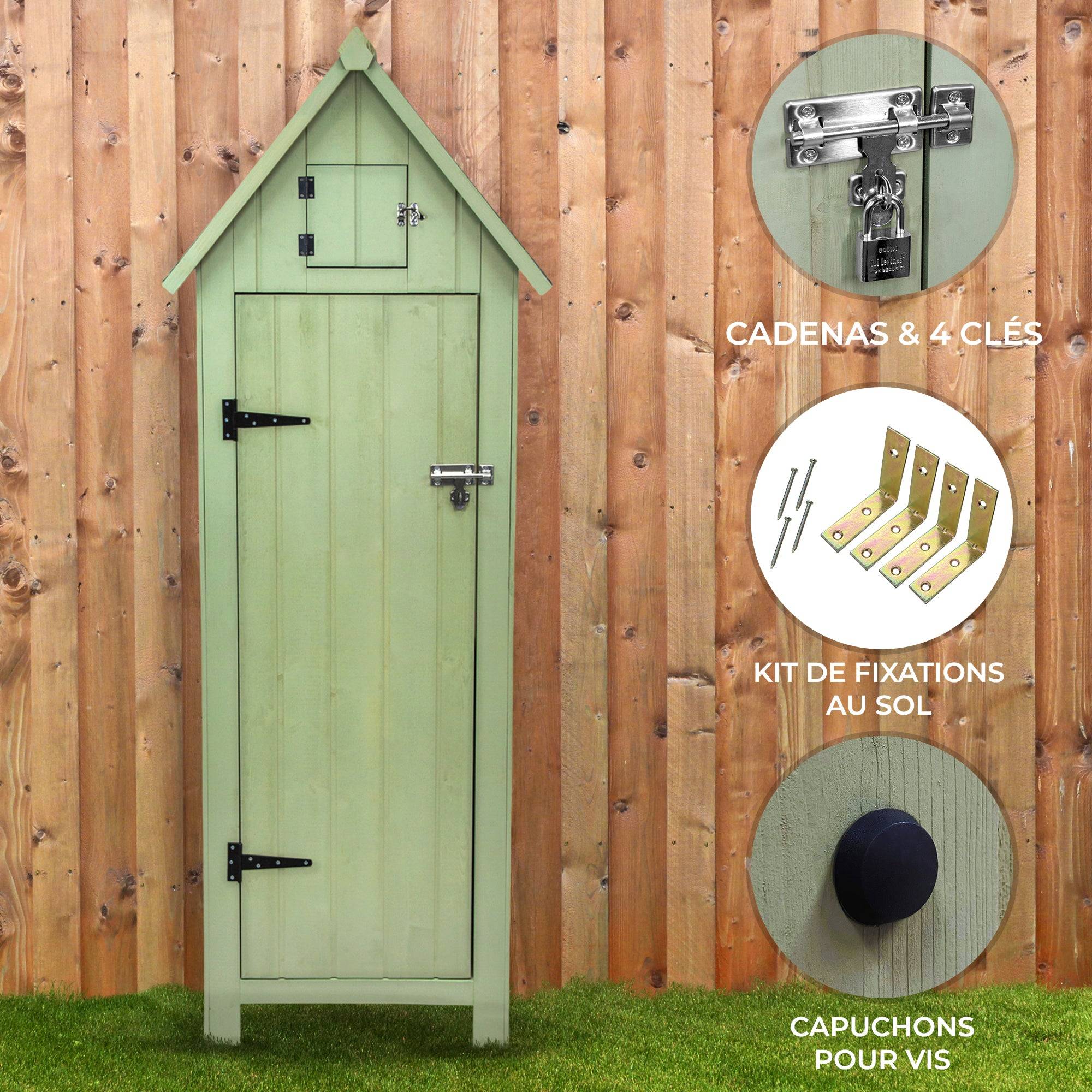 Monstershop - Abri de Jardin en Bois - Vert - Imagen 2