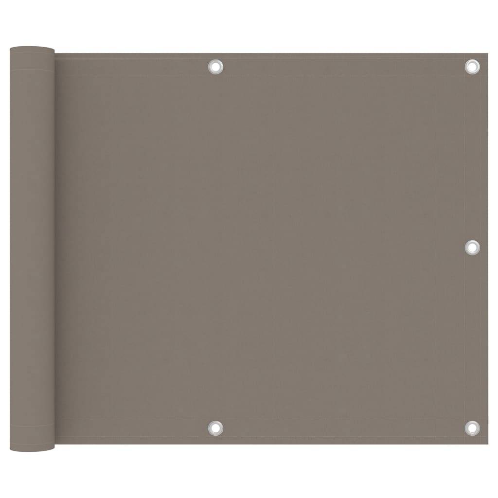 Écran de balcon brise pare vue protection confidentialité 75 x 400 cm tissu oxford taupe - Image 1