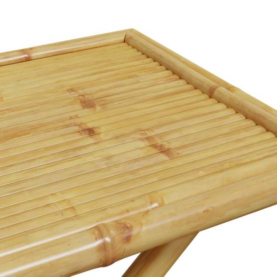 Table de Repas Pliable en Bambou 110x55 cm, Table de Jardin Rectangulaire 4 Personnes – ComfortXL Outdoor Living - Image 7