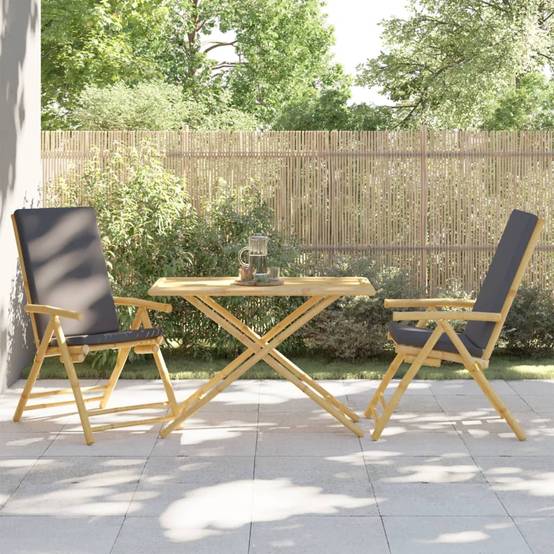 Table de Repas Pliable en Bambou 110x55 cm, Table de Jardin Rectangulaire 4 Personnes – ComfortXL Outdoor Living - Image 3