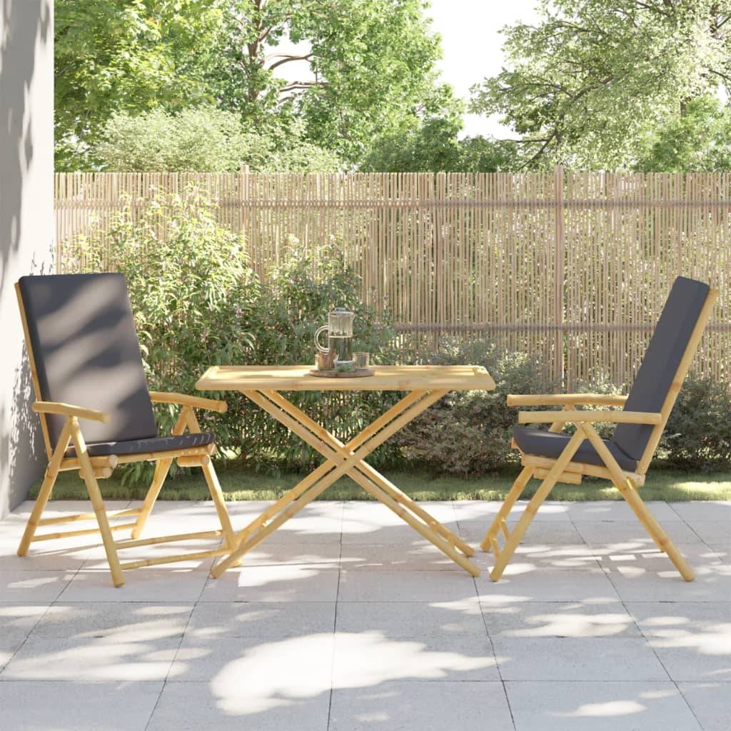 Table de Repas Pliable en Bambou 110x55 cm, Table de Jardin Rectangulaire 4 Personnes – ComfortXL Outdoor Living - Image 3