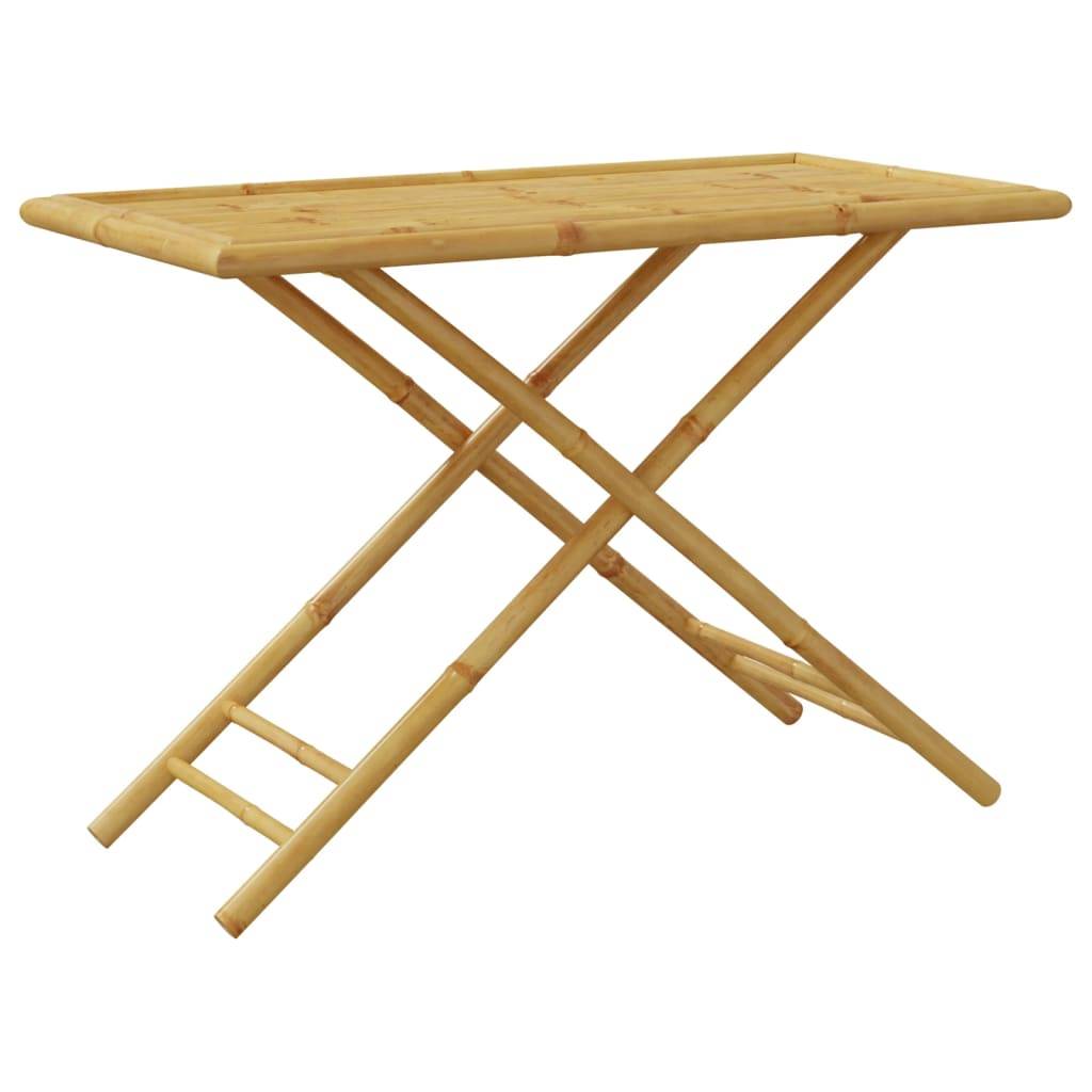 Table de Repas Pliable en Bambou 110x55 cm, Table de Jardin Rectangulaire 4 Personnes – ComfortXL Outdoor Living - Image 6