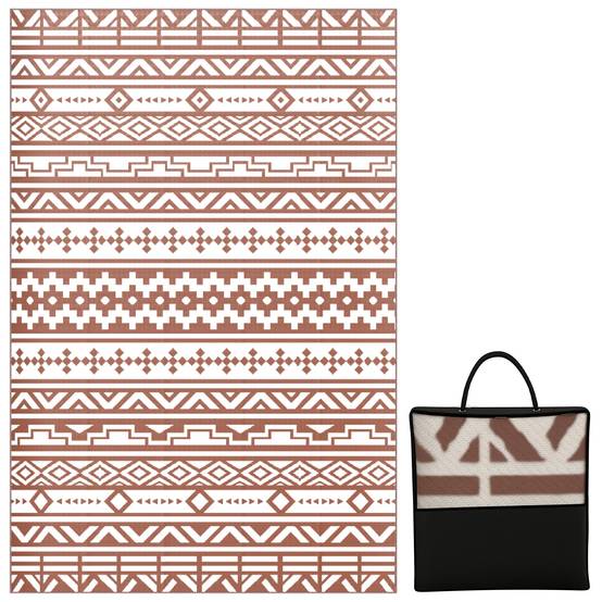 Tapis Extérieur Polypropylène Terrasse Camping Imperméable Rouge Blanc 182x274cm - ComfortXL Outdoor Living - Image 1