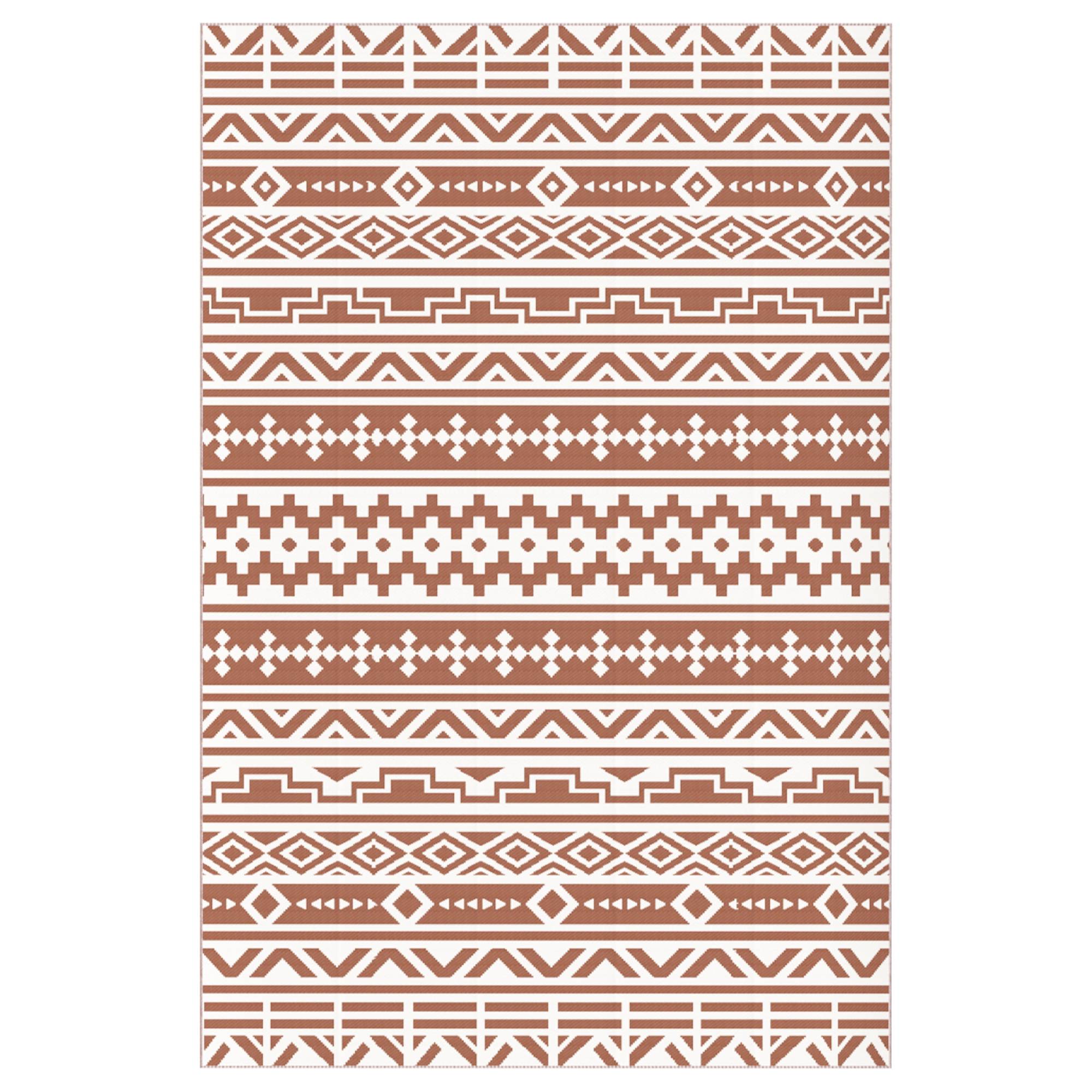 Tapis Extérieur Polypropylène Terrasse Camping Imperméable Rouge Blanc 182x274cm - ComfortXL Outdoor Living - Image 2