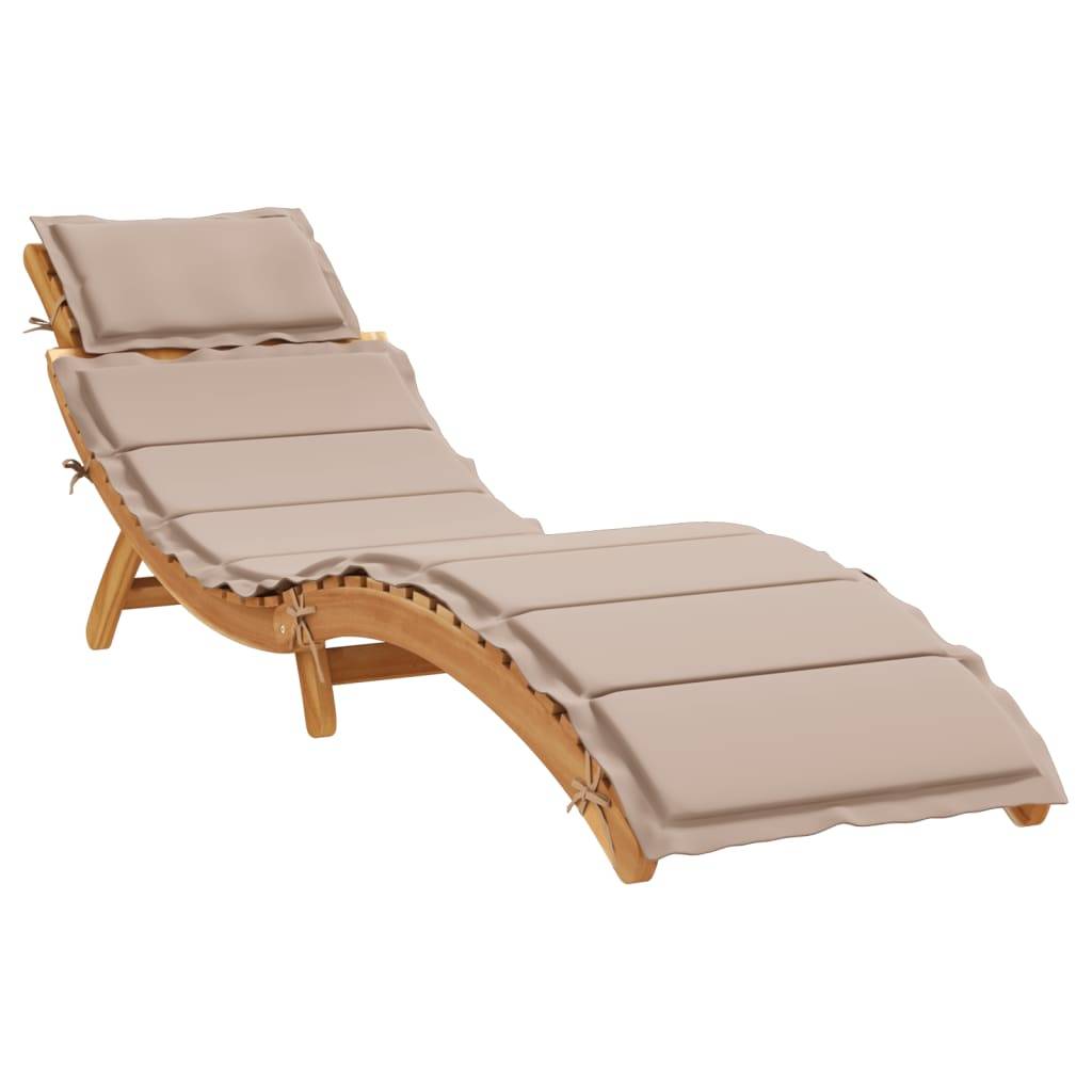 Maison Chic - Bain de soleil - Transat avec coussin taupe bois d'acacia solide HL114