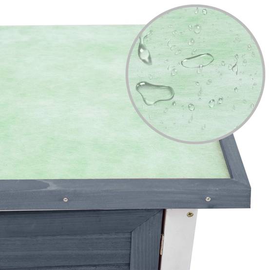 Clapier à lapin en bois avec rampe d'accès pour jardin Gris 90cm – ComfortXL Outdoor Living - Image 6