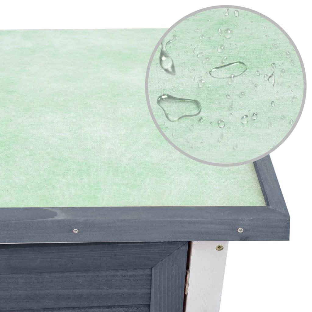 Clapier à lapin en bois avec rampe d'accès pour jardin Gris 90cm – ComfortXL Outdoor Living - Image 6