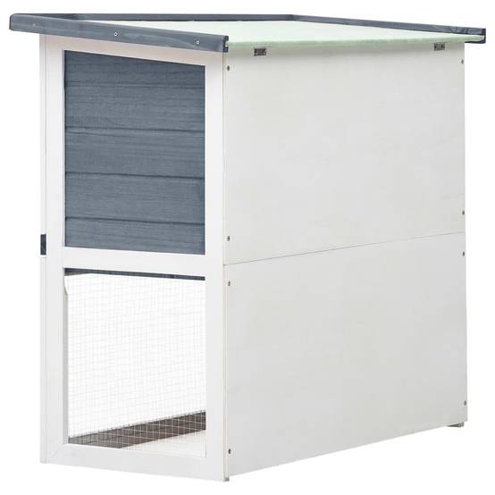 Clapier à lapin en bois avec rampe d'accès pour jardin Gris 90cm – ComfortXL Outdoor Living - Image 4