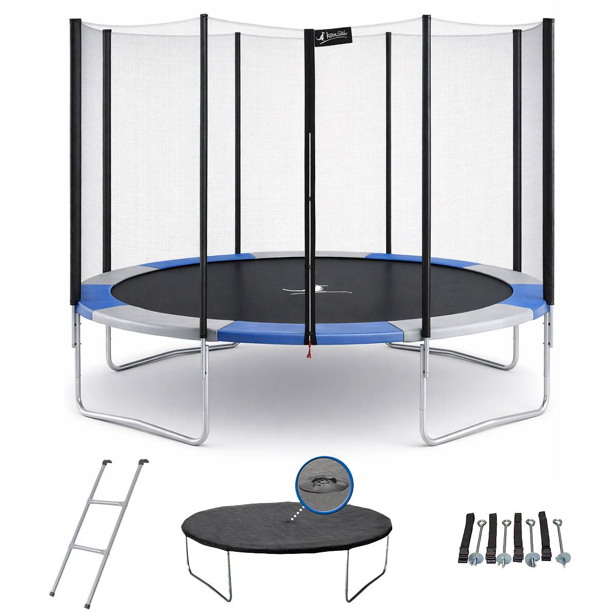 Kangui - Trampoline rond Ø 430cm avec filet, échelle, bâche et kit ancrage - RALLI 430 Kangui - Image 1