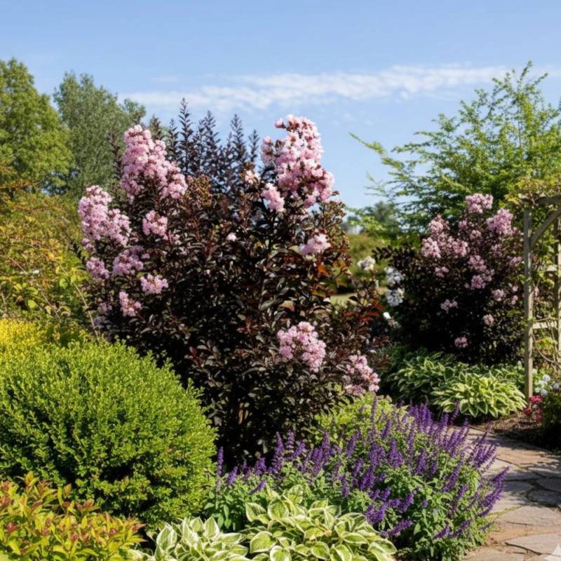 Lilas des indes Moonlight Magic® 'PIILAG-IV', Lagerstroemia à fleurs Rose - feuillage Caduc - Pot de 7 L - 1/4 tige- hauteur à maturité De 2,50 m à 3 - Image 5