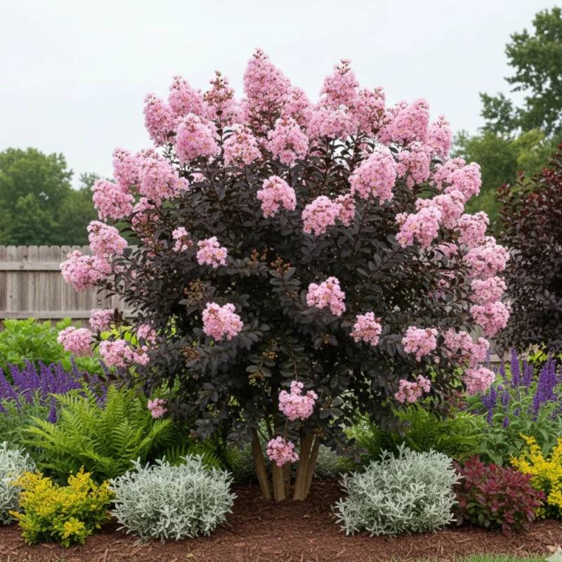 Lilas des indes Moonlight Magic® 'PIILAG-IV', Lagerstroemia à fleurs Rose - feuillage Caduc - Pot de 7 L - 1/4 tige- hauteur à maturité De 2,50 m à 3 - Image 3