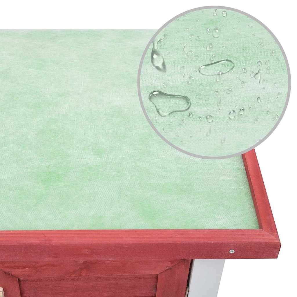 Vidaxl - Clapier d'extérieur 4 portes Rouge Bois vidaXL 170836 - Imagen 3