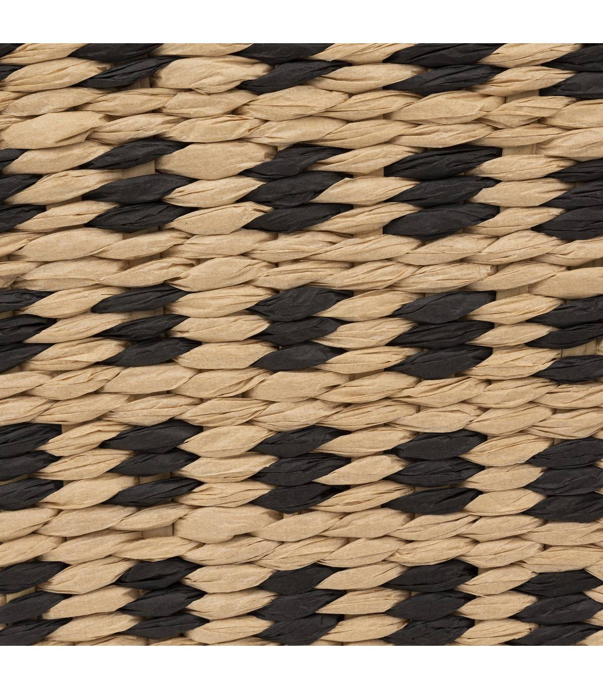 Panier de rangement tressé naturel et noir 31 x 15 cm - Imagen 3