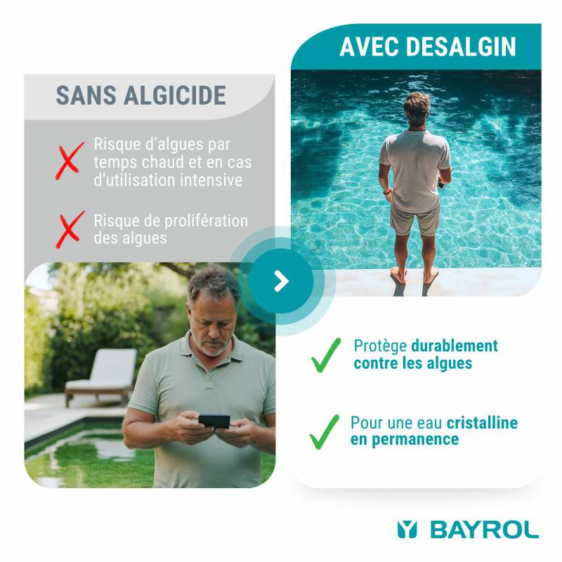 Anti-algues et clarifiant d'eau Bayrol Desalgin Classic - 1 litre - Image 5