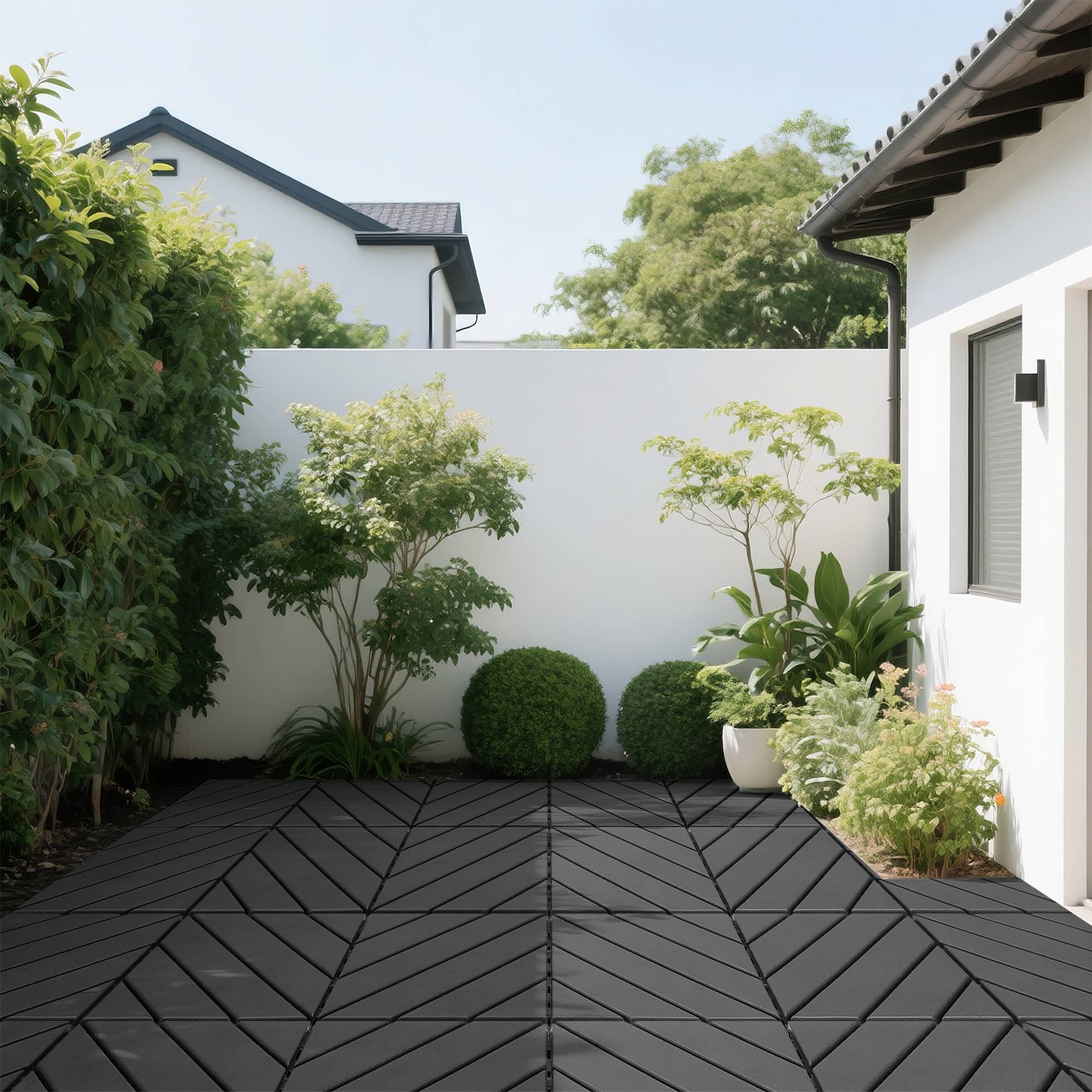 Dalles terrasse clipsables polypropylène jardin balcon drainantes 30x30cm gris foncé - ComfortXL Outdoor Living - Image 2