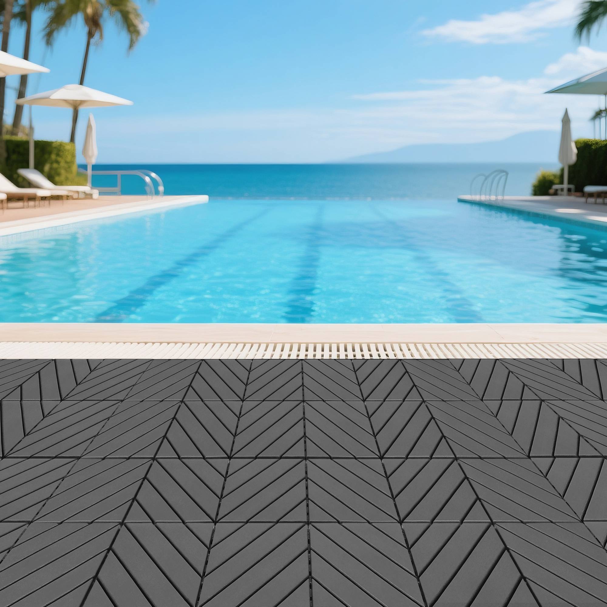 Dalles terrasse clipsables polypropylène jardin balcon drainantes 30x30cm gris foncé - ComfortXL Outdoor Living - Image 7