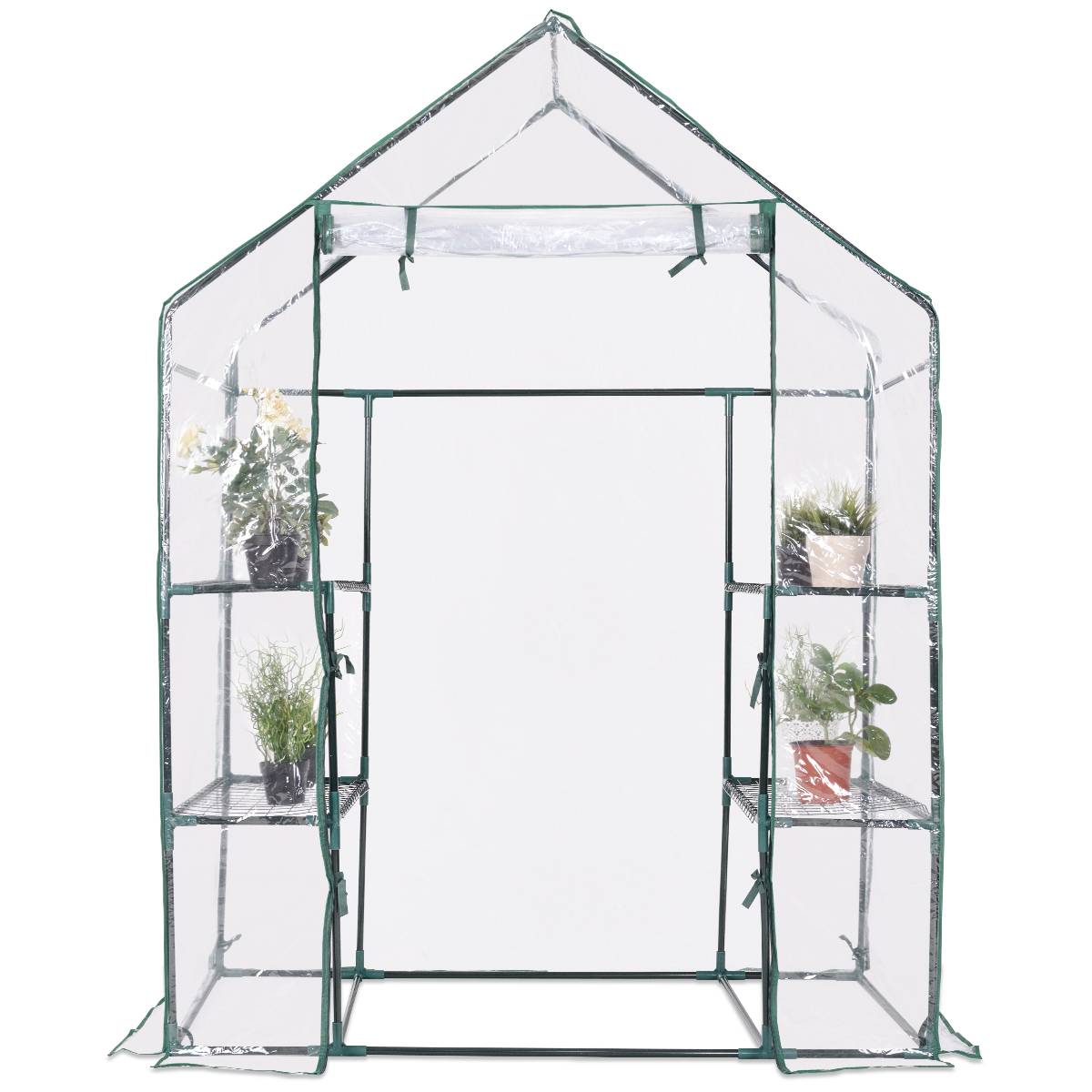 Mini Serre de Jardin 1.04m² Serre à Potager PVC cadre en fer 3 étages Transparent 143x73x195cm F174R MAISON CHIC - Image 1