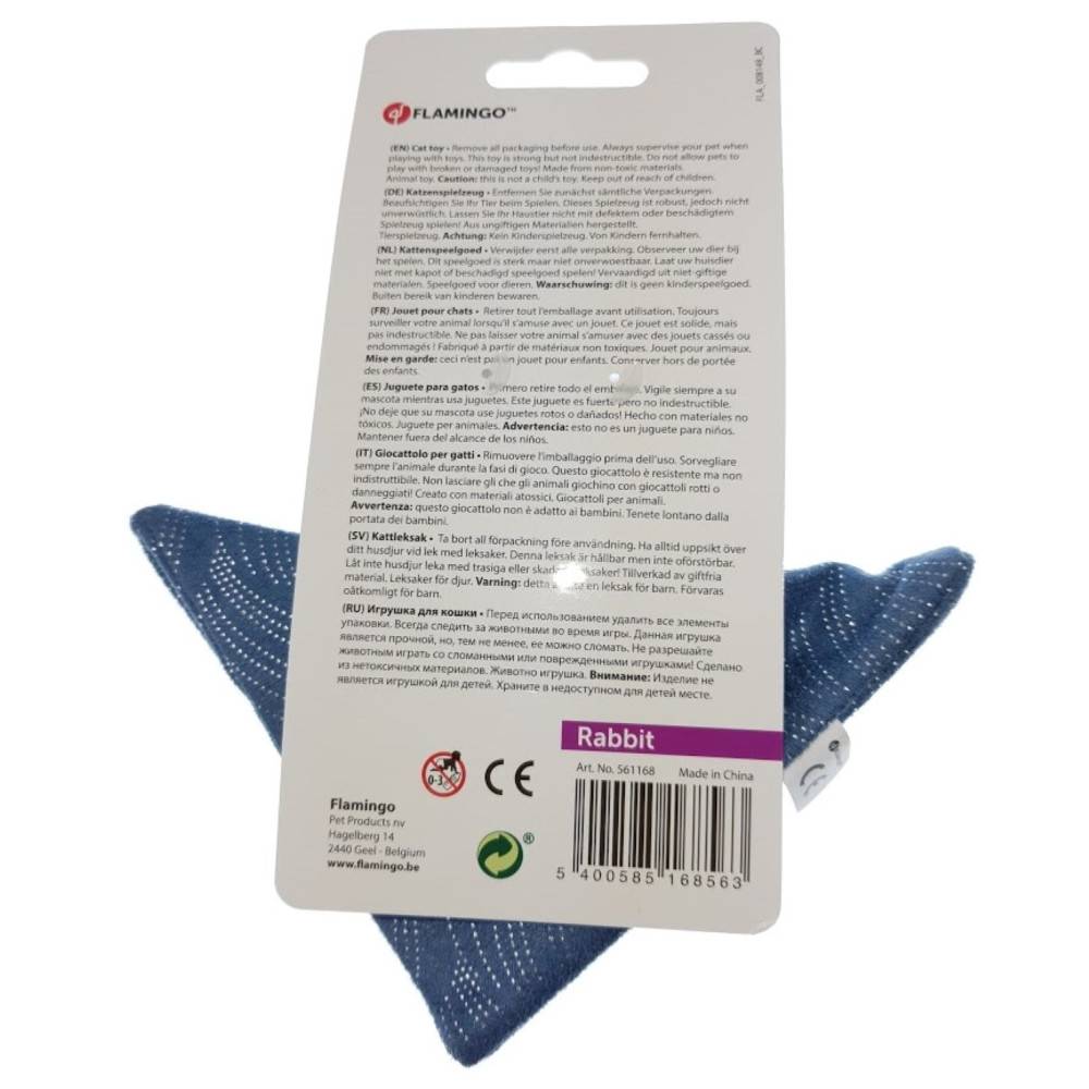 Lapin Medy bleu taille 13 x 19.5 cm Jouet pour chat - Imagen 2