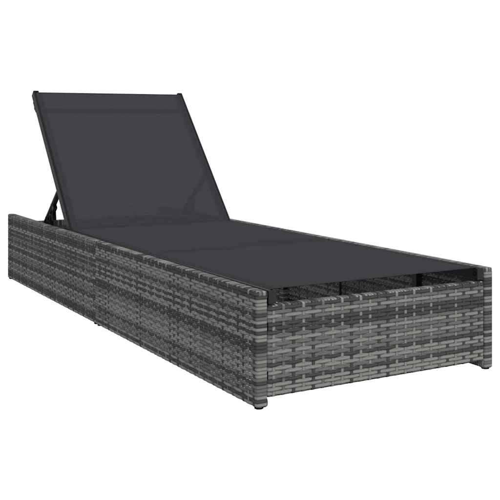 Vidaxl - Transat Gris 200,5 x 70 x 75 cm polyrotin vidaXL 42004126 - Image 2