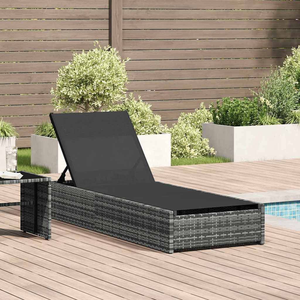 Vidaxl - Transat Gris 200,5 x 70 x 75 cm polyrotin vidaXL 42004126 - Image 1