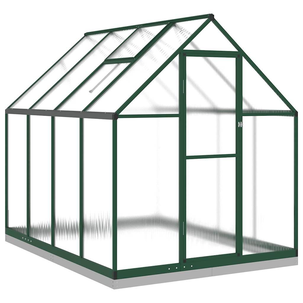 ComfortXL - Serre Jardin Polycarbonate Aluminium Base Acier Hivernage 224x169cm Vert - ComfortXL Outdoor Living - Image 2