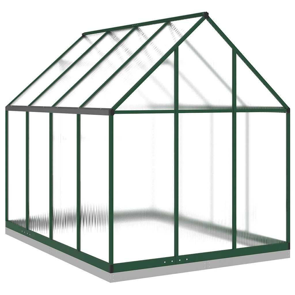ComfortXL - Serre Jardin Polycarbonate Aluminium Base Acier Hivernage 224x169cm Vert - ComfortXL Outdoor Living - Image 5