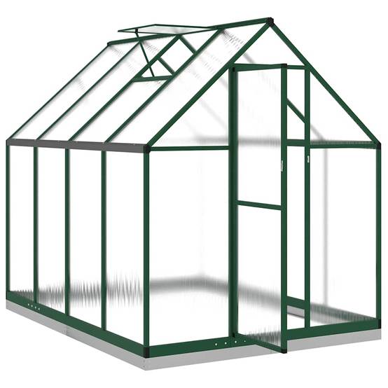 ComfortXL - Serre Jardin Polycarbonate Aluminium Base Acier Hivernage 224x169cm Vert - ComfortXL Outdoor Living - Image 6
