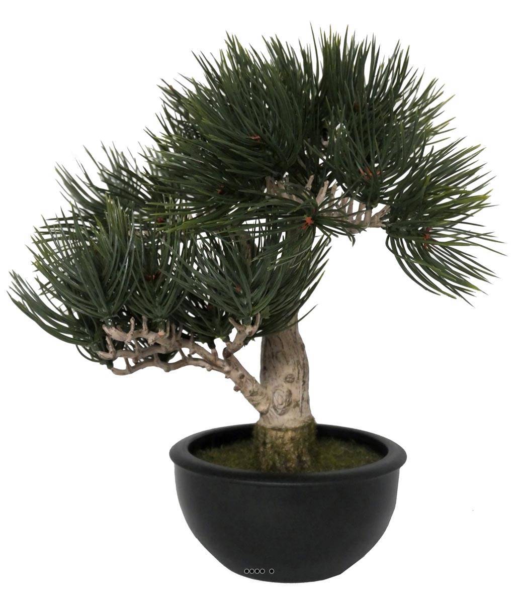 Artificielles - Bonsai Pin artificiel H 33 cm 43 touffes d'aiguilles en pot Noir - Imagen 1