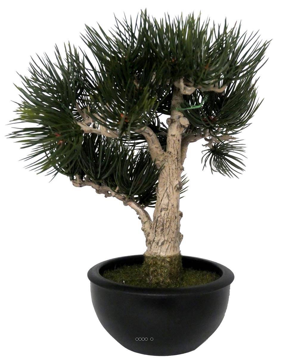 Artificielles - Bonsai Pin artificiel H 33 cm 43 touffes d'aiguilles en pot Noir - Imagen 3