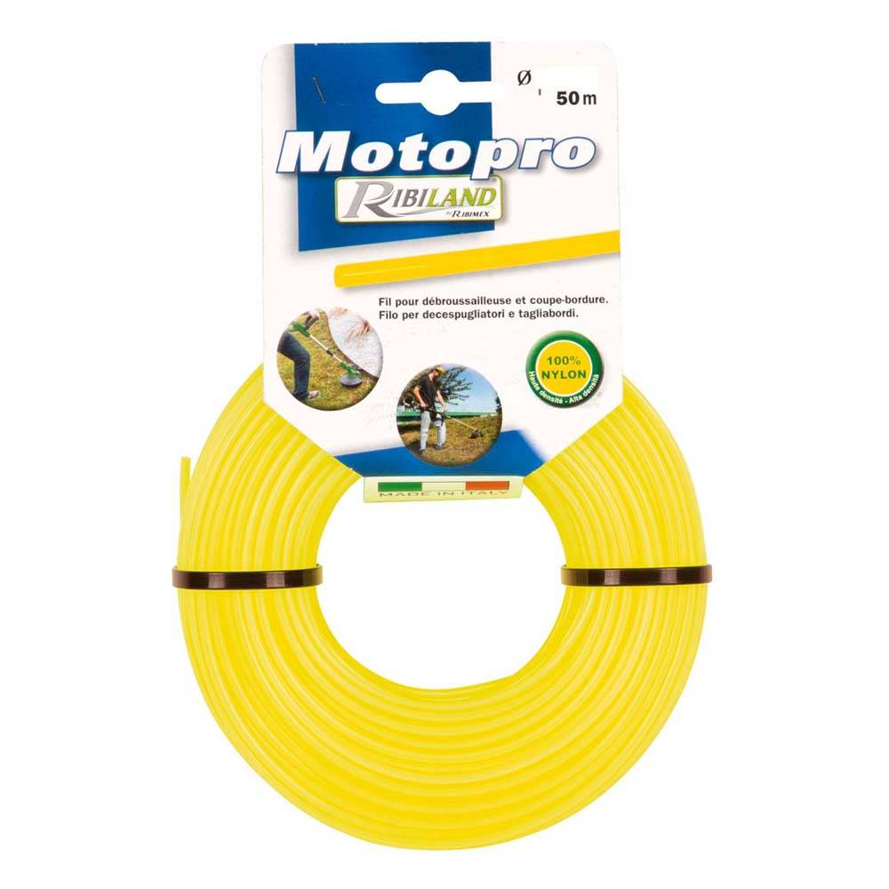 Ribimex - Fil rond 50m diamètre 3 mm jaune MOTOPRO pour tête de débroussailleuse.