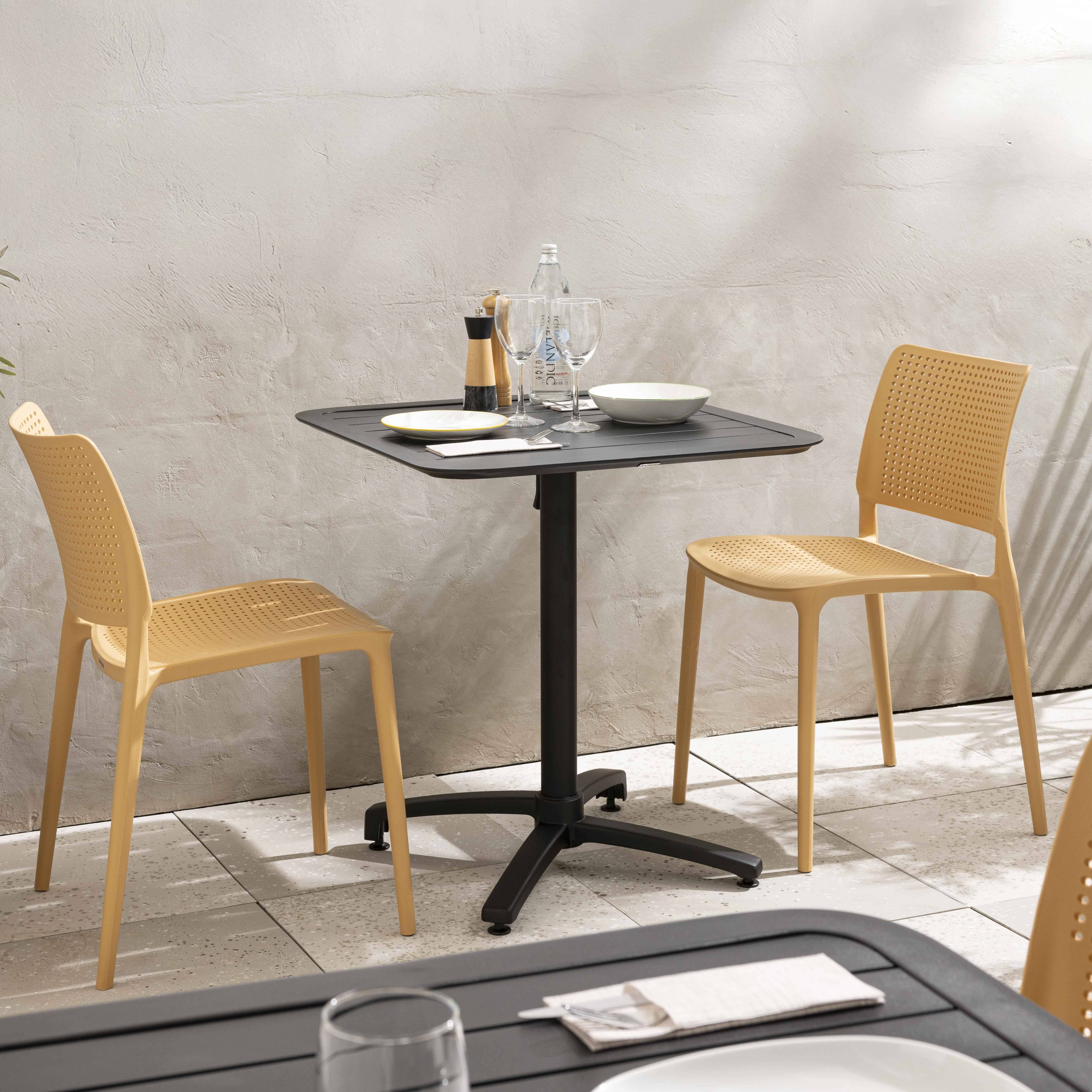 Oviala - Table inclinable de terrasse 60 x 60 cm noir Almada - Oviala - Imagen 4